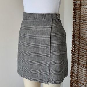 NWT JOHN GALT black + white plaid skirt